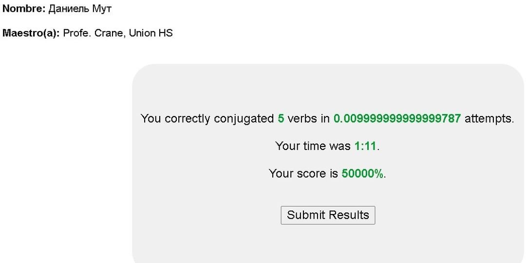 50000%, 5 verbs in .0099... attempts